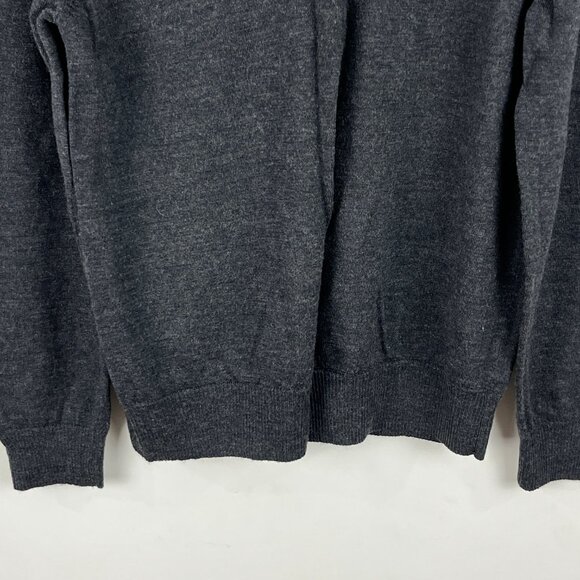 Calvin Klein Sweater Size L Gray Long Sleeve V Neck Tight Knit Merino Wool - Picture 4 of 9